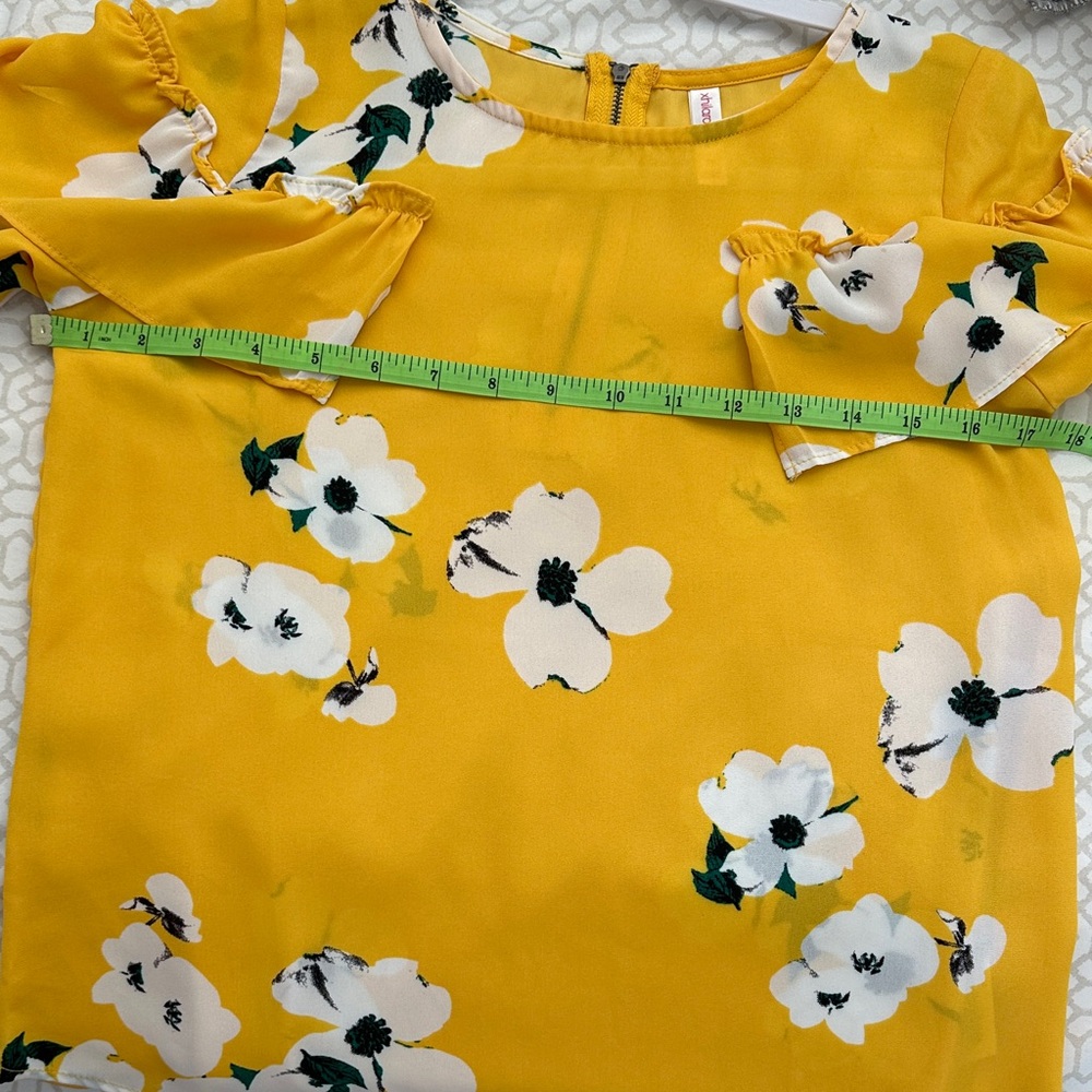 Floral Ruffle Sleeve Yellow Top Spring Collection - Picture 5 of 6
